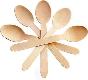 500pcs Biodegradable Wooden Spoons