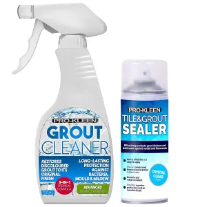 Pro-Kleen Grout Cleaner 750ml and Tile & Grout Sealer 400ml - Cleans, Protects & Seals