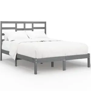 Berkfield Bed Frame Grey Solid Wood 120x200 cm