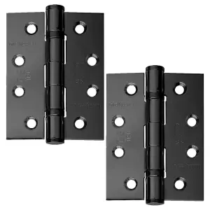 2 x pairs of 3Inch Ball Bearing Fire Door Hinge (75mm x 50mm) - Internal Doors (Black)