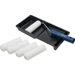 Hamilton For The Trade Medium Pile Gloss Paint Roller Set (Pack of 7) White/Black (One Size)