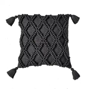 Alda Black Outdoor/Indoor Durable Filled Cushion