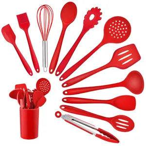 Ebern Designs Jaciya 12 Piece Cooking Utensil Set Red