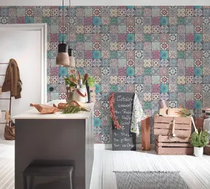 A.S. Creation Bude Moroccan Tile Effect Wallpaper 362051