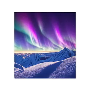 Toughened 6mm Glass Kitchen Splashback 60 x 65cm Colourful Northern Lights Heat Resistant Back Splash for Cookers Hob