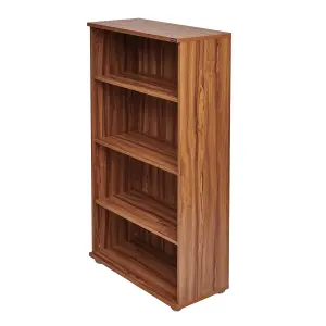 Nautilus Designs 3 Shelf Bookcase Cupboard Storage Walnut Effect (H)1600mm (W)800mm