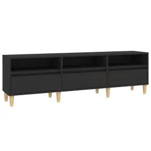 Berkfield TV Cabinet Black 150x30x44.5 cm Engineered Wood