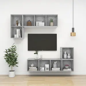 Berkfield Wall-mounted TV Cabinet Concrete Grey 37x37x72 cm Engineered Wood