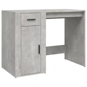 Berkfield Desk Concrete Grey 100x49x75 cm Engineered Wood