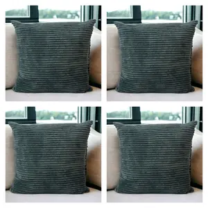 Natica Square Scatter Cushion Cover Pack of 4 Dark Green