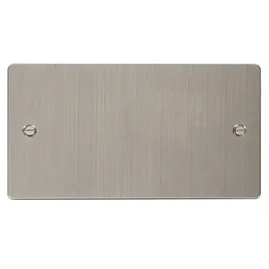 Flat Plate Stainless Steel 2 Gang Blank Plate - SE Home