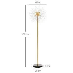 HOMCOM Modern Floor Lamp with Dandelion-like Lampshade for Bedroom