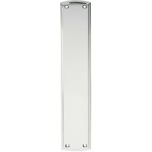 Large Ornate Door Finger Plate with Stepped Border 382 x 65mm Polished Chrome