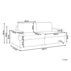 3 Seater Boucle Sofa White ALLA