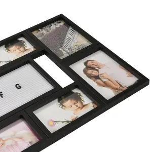 Arpan Multi Aperture Personalised Photo Picture Frame Alphabet or Number Holds 10 Photos (Black)