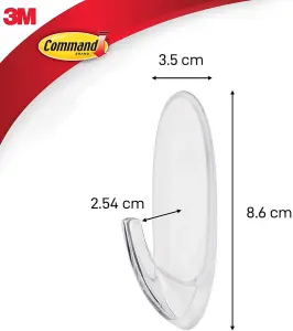 Command Large Clear Hook with Clear Strips 17093CLR