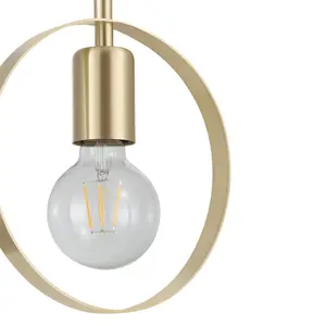 GoodHome Kaitains Matt Gold effect Pendant ceiling light, (Dia)200mm