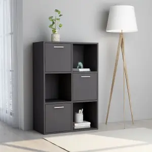 Berkfield Storage Cabinet Grey 60x29.5x90 cm Engineered Wood