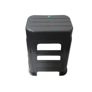 Plastic Double Step Stool Tall 150KG (Grey Lightweight Motorhome Stackable Detailing)