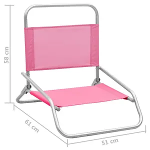 Berkfield Folding Beach Chairs 2 pcs Pink Fabric