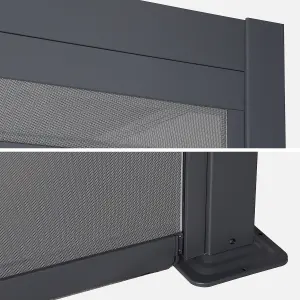 sweeek. 4m aluminium privacy sreen for Palace pergola Privacy screen Anthracite 381x209x209 cm