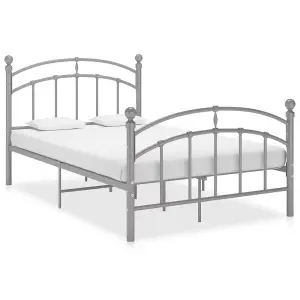 Berkfield Bed Frame Grey Metal 120x200 cm