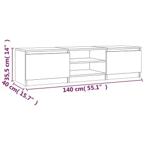 Berkfield TV Cabinet Grey Sonoma 140x40x35.5 cm Engineered Wood