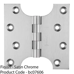 PAIR 102 x 102 x 4mm Parliament Hinge - Satin Chrome Internal Door