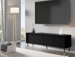 Modern Sherwood TV Cabinet in Black W1800mm x H600mm x D400mm