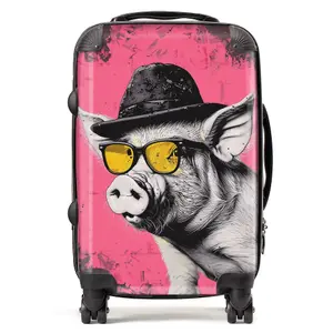 Pig In A Hat And Glasses Suitcase - Cabin