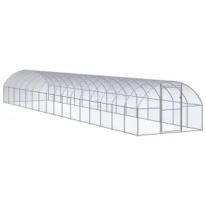 Outdoor Chicken Coop 3x16x2 m Galvanised Steel