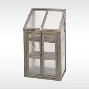 Wooden 3 Tier Mini Greenhouse with Doors