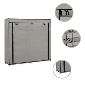 Berkfield Shoe Cabinet with Cover Grey 115x28x110 cm Fabric