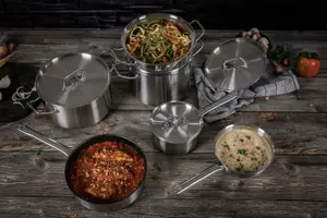 Kuhn Rikon Montreux Stainless Steel Induction Safe 3-Piece Mixed Cookware Set