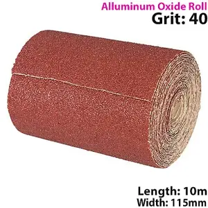 10m 60 Grit Aluminium Oxide Sand Paper Rolls Long Life Sanding Grinding Sheet