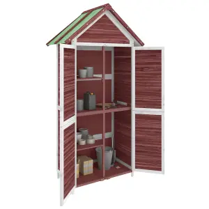 Berkfield Garden Tool Shed Mocha 89x52.5x175 cm Solid Wood Pine