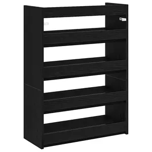 Berkfield Shoe Rack Black 80x25x61.5 cm Engineered Wood