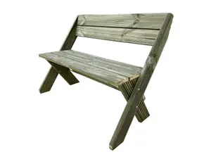 DeckFusion wooden garden bench (natural finish)