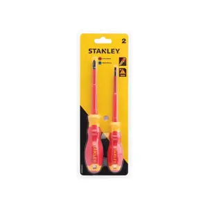 Stanley Fatmax VDE Insulated Screwdriver Pozi PZ2 Slotted 4mm STA060030 0-60-030