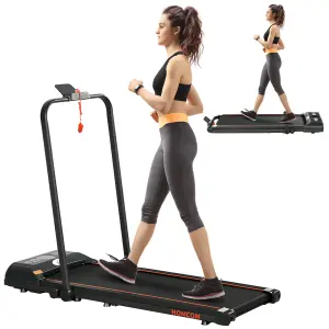 HOMCOM Foldable Walking Treadmill Aerobic Exercise Machine w/ LED Display