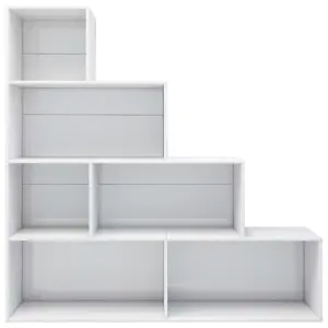 Berkfield Book Cabinet/Room Divider High Gloss White 155x24x160 cm Engineered Wood