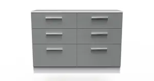 Trent 6 Drawer Wide Chest in Dusk Grey & White (Ready Assembled)