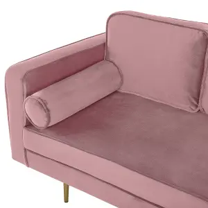 Left Hand Velvet Chaise Lounge Pink MIRAMAS