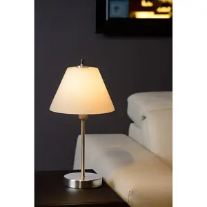 Lucide Touch Modern Table Lamp 22cm - 1xE14 - 3 StepDim - Satin Chrome