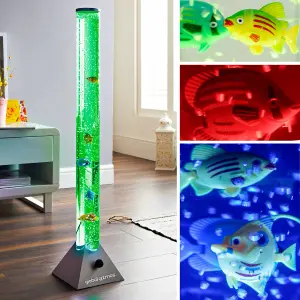 Global Gizmos Standing Fish Bubble Lamp - Black Base