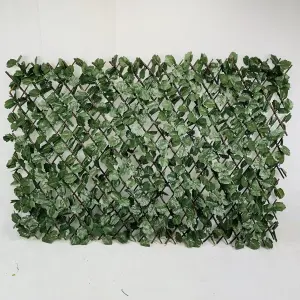 Artificial Faux Ivy Hedge Maple Leaf Screening Fence Ivy on Willow Trellis Privacy Decorative Expandable Fence 2mx 1m Garden