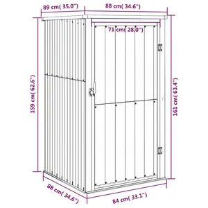 Aliaksej  Garden Tool Shed Grey 88x89x161 cm Galvanised Steel