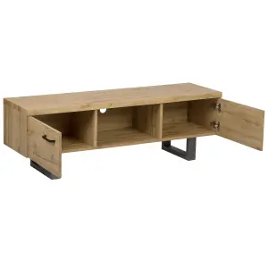 Beliani Modern TV Stand Light Wood TIMBER