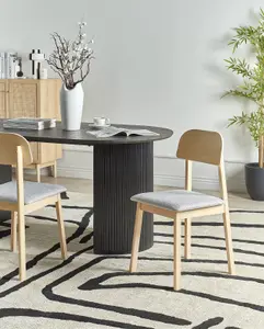 Set of 2 Dining Chairs SCANDIA Rubberwood Light Grey