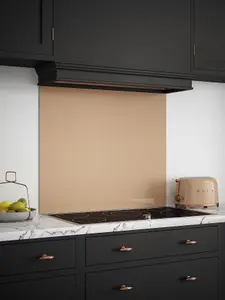 Rose Gold Glass Kitchen Self Adhesive Splashback 900mm x 750mm